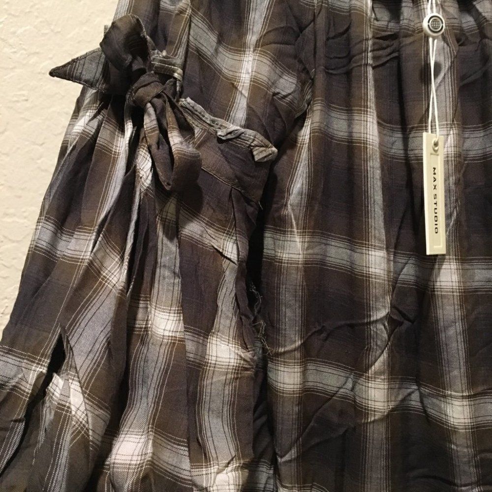 Max studio off shoulder Plaid Top - Picture 3 of 4